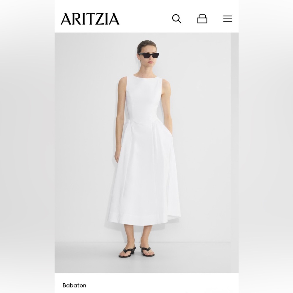 Aritzia White Midi Dress